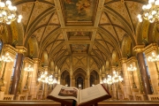 Europe hungary Budapest Hungarian Parliament historical building. decorative staircase