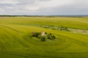 Somoly ruin church in Regoly Hungary. This is an medieval  monument ruin in middle of field.