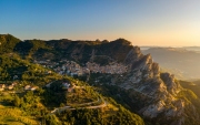 Castelmezzano village in Apennines Dolomiti Lucane. Basilicata, Italy