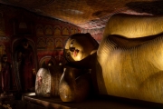 The Dambulla Cave Temple in Sri Lanka is a UNESCO World Heritage Site featuring over 150 Buddha statues and intricate murals within five sacred caves