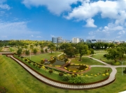 Aerial photos about the central park of Hulhumale. Capital of Maldives