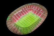 Aerial photo about the Puskas arena in Budapest Hungary. Venue for several matches in 2021 for champions league
