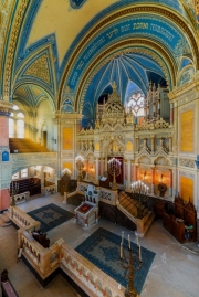 Inside of the new synagogue in Szeged Hungary. Built in 1902 in eclectic baroque and gothic style. Famous touristic attraction in Szeged city.