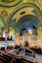 Inside of the new synagogue in Szeged Hungary. Built in 1902 in eclectic baroque and gothic style. Famous touristic attraction in Szeged city.
