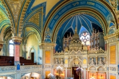 Inside of the new synagogue in Szeged Hungary. Built in 1902 in eclectic baroque and gothic style. Famous touristic attraction in Szeged city.