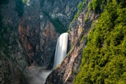 Amazing view about the boka waterfall in Triglav national park Slovenia. Slovenian name is Slap Boka. This is the highest waterfall in country 144 meters high and 16 meters wide