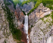 Amazing view about the boka waterfall in Triglav national park Slovenia. Slovenian name is Slap Boka. This is the highest waterfall in country 144 meters high and 16 meters wide