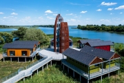 lookoutt tower on Tisza lake Hungary. Next to Kiskore town. 
Built in 2021.
