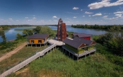 lookoutt tower on Tisza lake Hungary. Next to Kiskore town. 
Built in 2021.