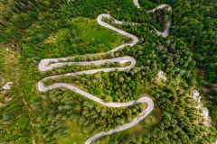 Winding road in the high mountain.  This is a part of triglsav nationap park in Slovenia.