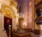 Budapest, Hungary. Inside of the Dohany street Synagogue. This is an Jewish memorial center also known as the Great Synagogue or Tabakgasse Synagogue. It is the largest synagogue in Europe