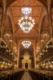 Budapest, Hungary. Inside of the Dohany street Synagogue. This is an Jewish memorial center also known as the Great Synagogue or Tabakgasse Synagogue. It is the largest synagogue in Europe