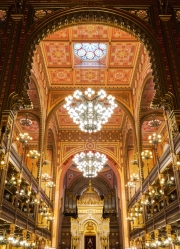 Budapest, Hungary. Inside of the Dohany street Synagogue. This is an Jewish memorial center also known as the Great Synagogue or Tabakgasse Synagogue. It is the largest synagogue in Europe