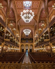 Budapest, Hungary. Inside of the Dohany street Synagogue. This is an Jewish memorial center also known as the Great Synagogue or Tabakgasse Synagogue. It is the largest synagogue in Europe