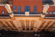 Rumbach sebestyen Street Synagogue aerial view. Near by   the famous Dohany street synagogue. amazing renewef space. Built in 1870-73. designed the architect Otto Wagner.