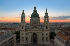 Europe. Hungary. Budapest. St Stephen Basilica. Aerial morning nobody. cityscape