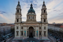 Aerial photo about St Stephen basilica in Budapest Hungary.