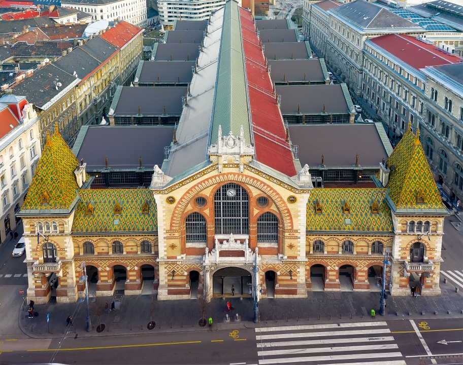 Europe Hungary Budapest great market. 1st great market. 1sz vasarcsarnok. fovam square