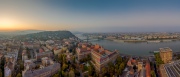 Budapest cityscape with Danube river and University of technology and economics