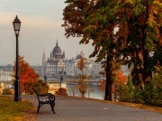 Budapest autumn cityscape with Hungarian parilament building.