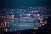 Panormaic evening cityscape about BUdapest city. Included all attraction in capital city of Hungary