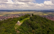 Calvary munument with Hungarian crown statue in Zemplen advanture park. Amazing view about the famous part of Tokaj area.